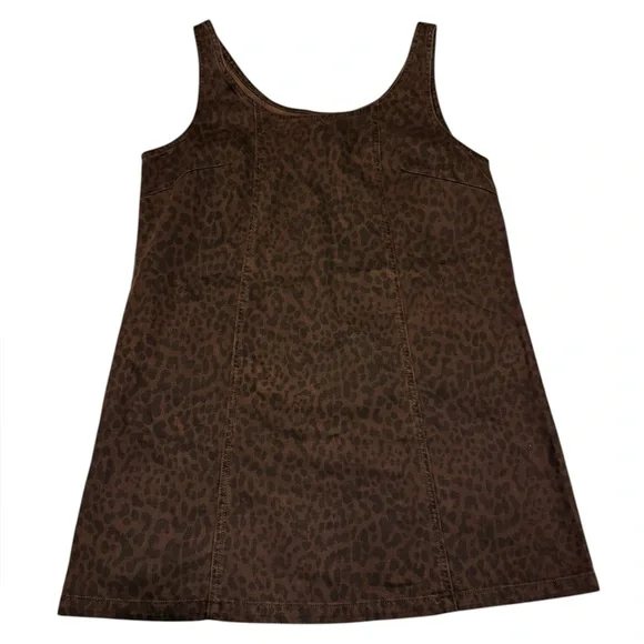 GAP Denim Scoopneck Mini Dress in Leopard Size Large - Picture 4 of 6